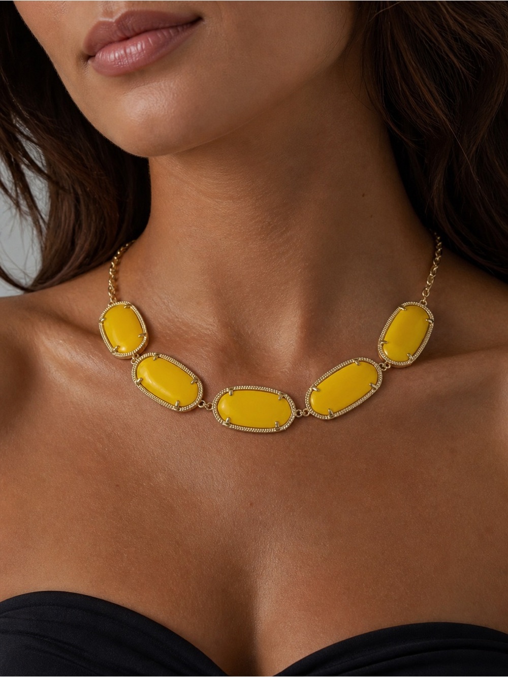Kendra Scott Yellow Gold-Tone Five-Stone Necklace
